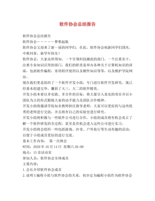 软件协会总结报告 