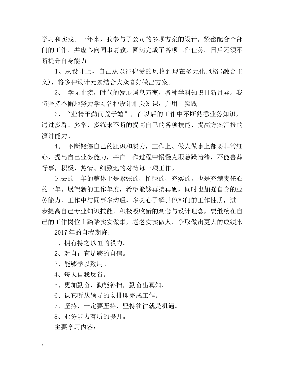 设计师的工作总结 _第2页