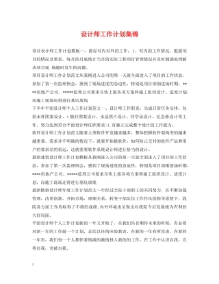 设计师工作计划集锦 