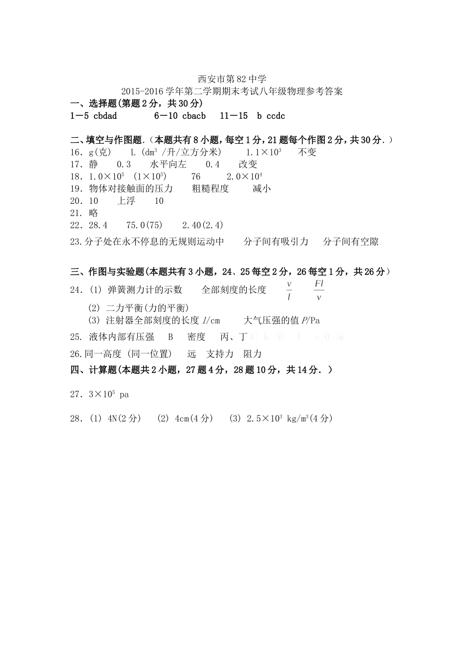 八下第二学期期末试题答案_第1页