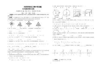 向阳学校初三数学期中考试题