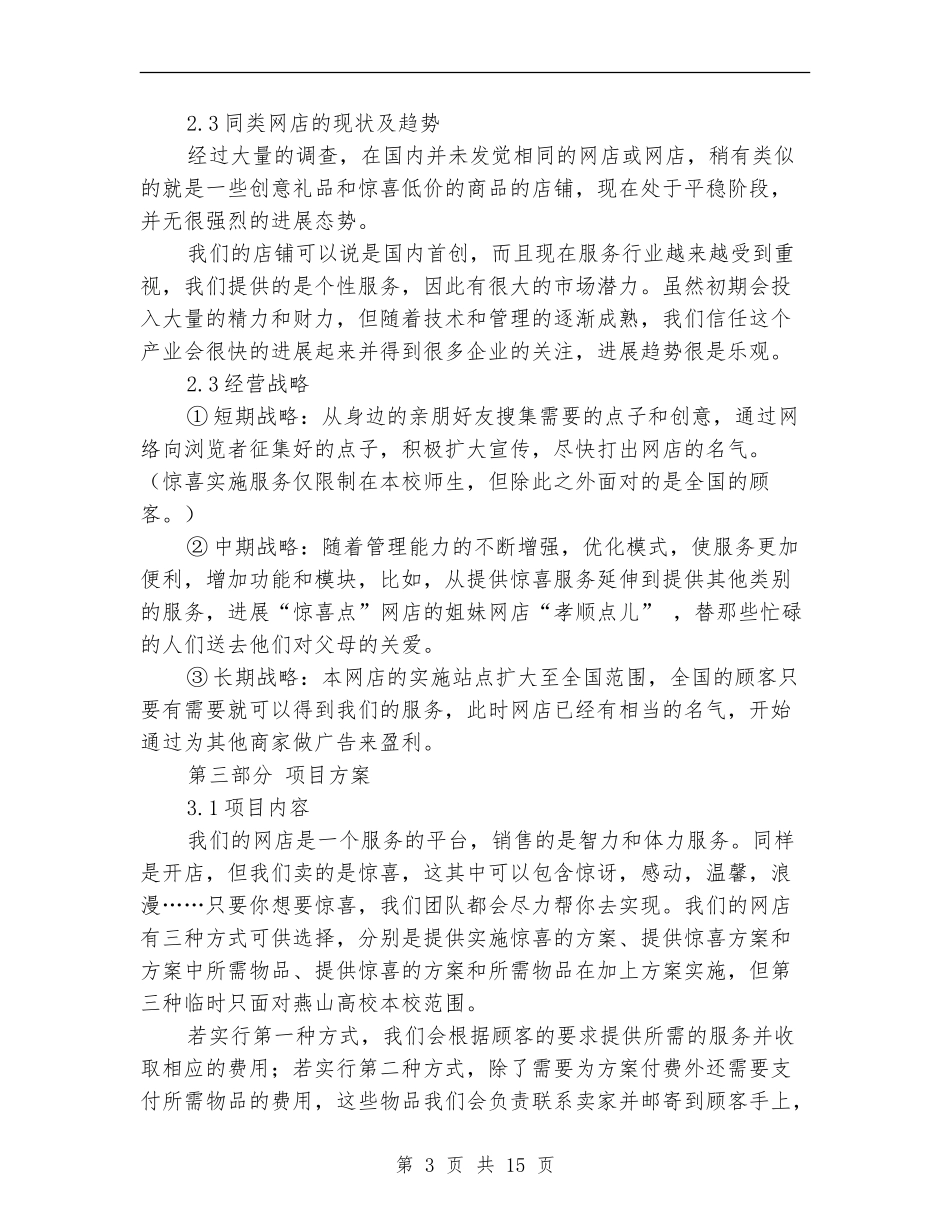 “惊喜点儿”网店创业策划书_第3页