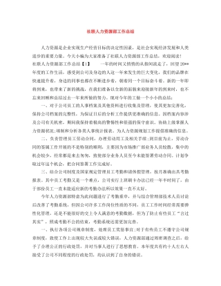 社联人力资源部工作总结 