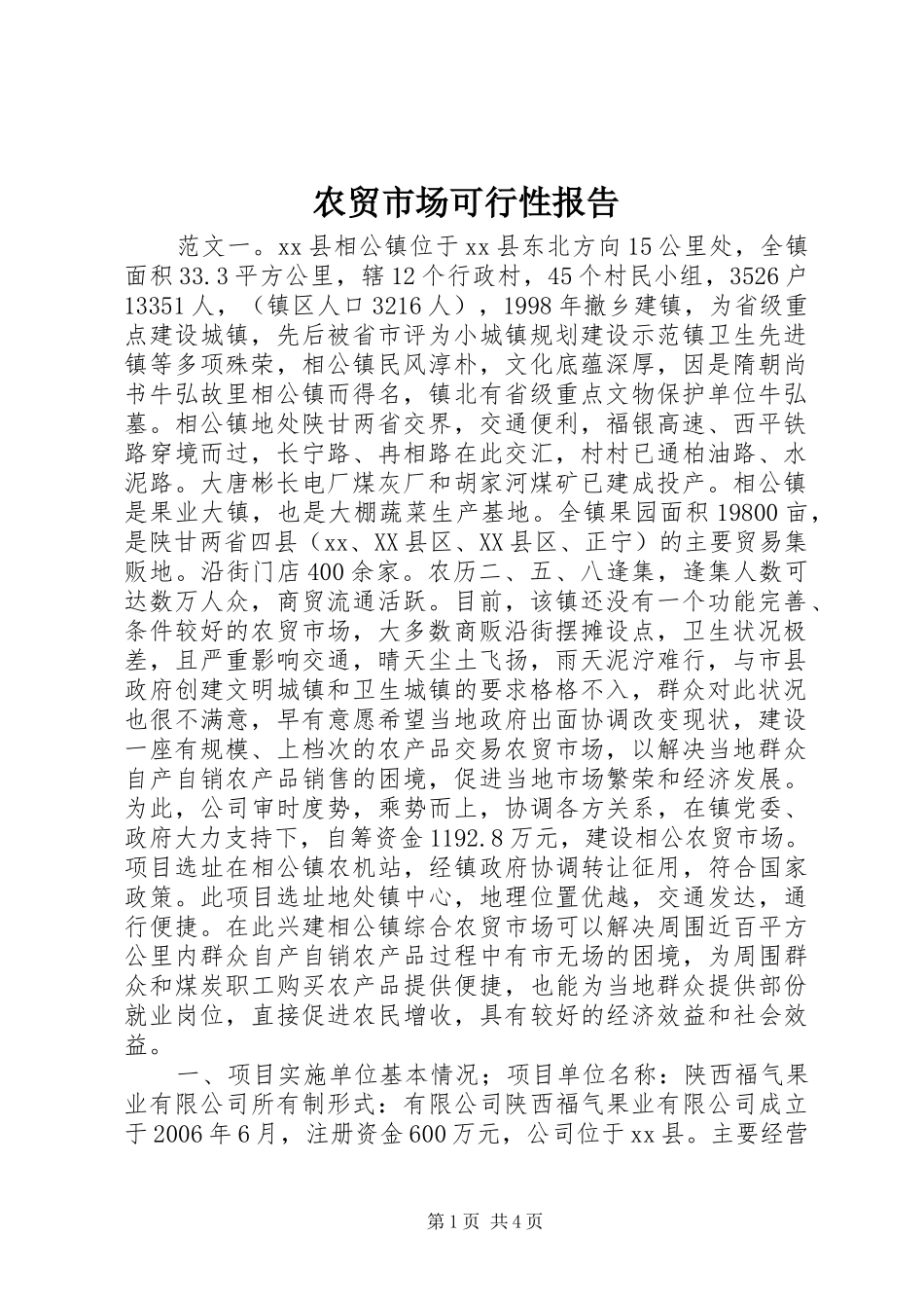 农贸市场可行性报告_第1页