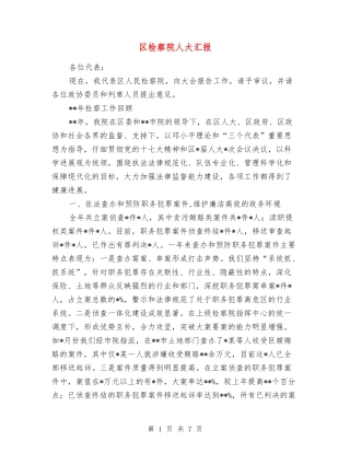 区检察院人大汇报