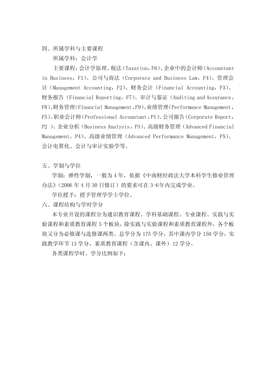 会计学专业(ACCA班)本科人才培养方案(20090914)_第2页