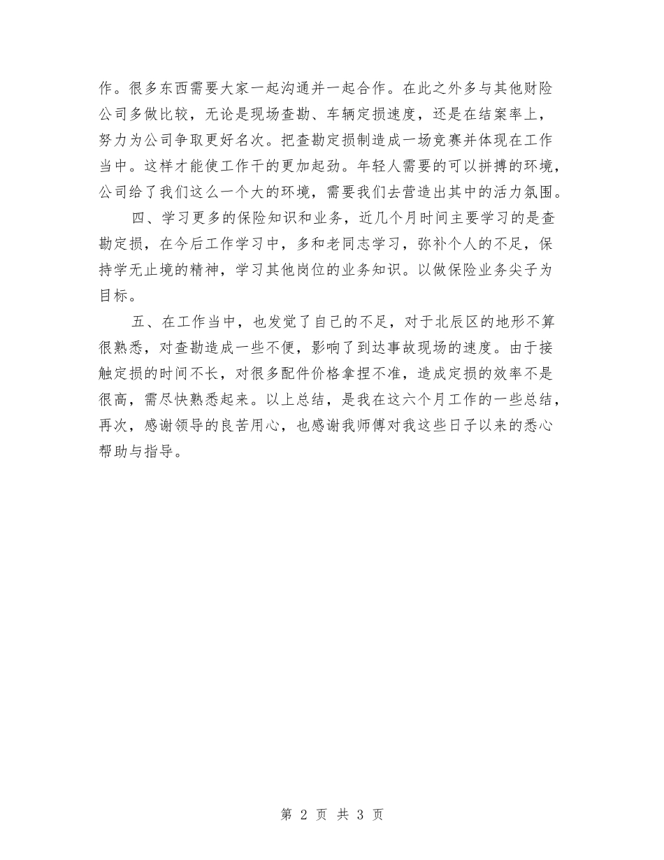 2024年车险业务员转正工作总结与2024年转正工作总结汇编_第2页