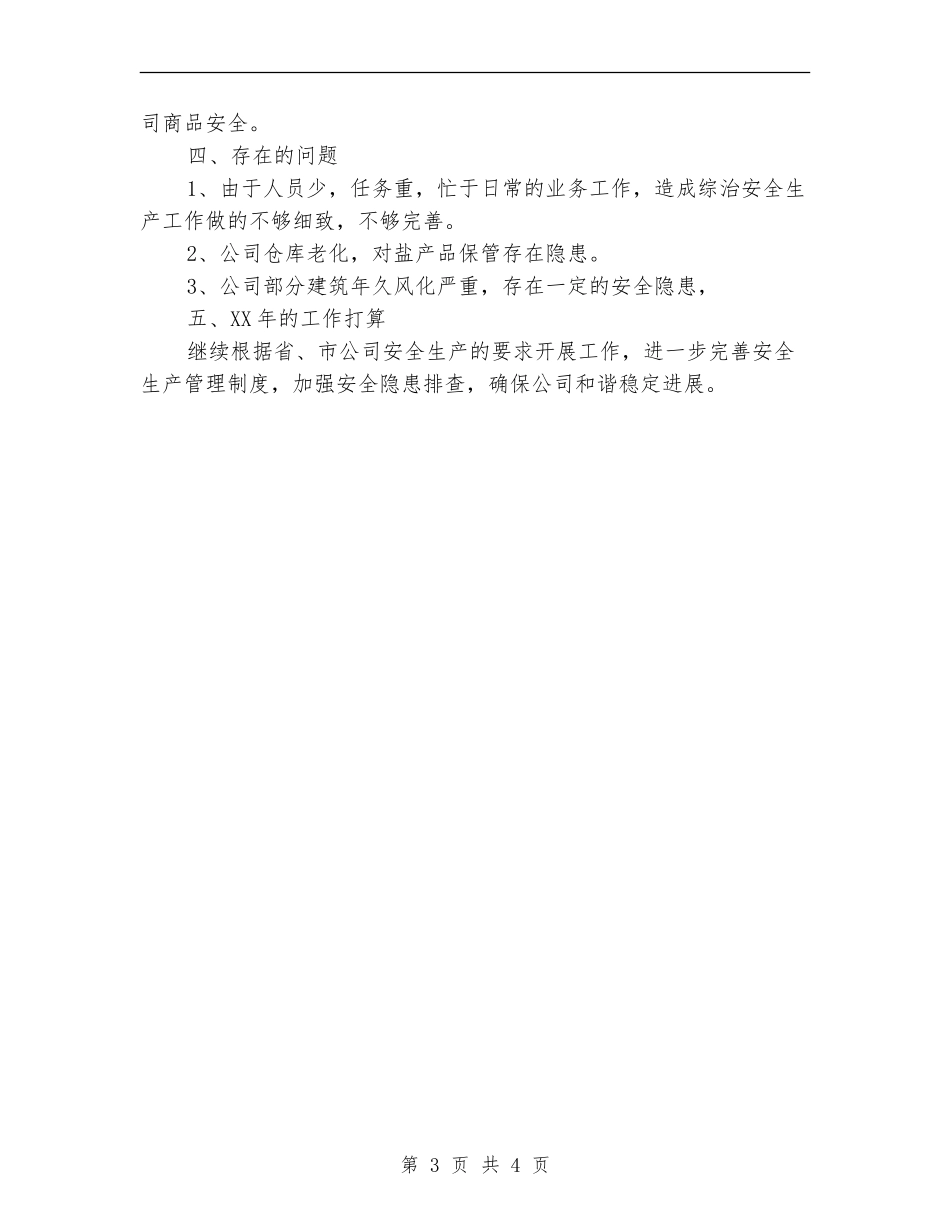 盐业分公司安全生产工作小结_第3页