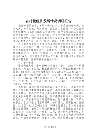 农村级经济发展情况调研报告 (14)