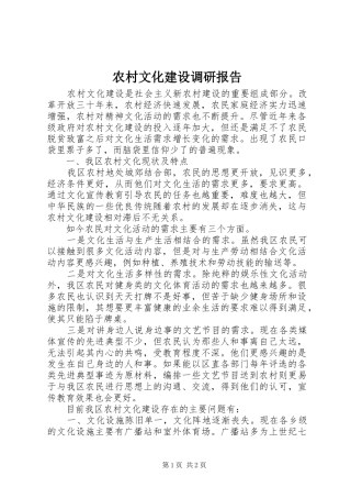 农村文化建设调研报告 (13)