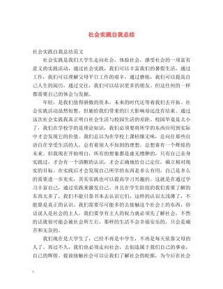 社会实践自我总结 