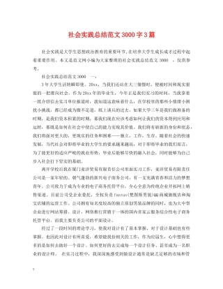 社会实践总结范文3000字3篇 