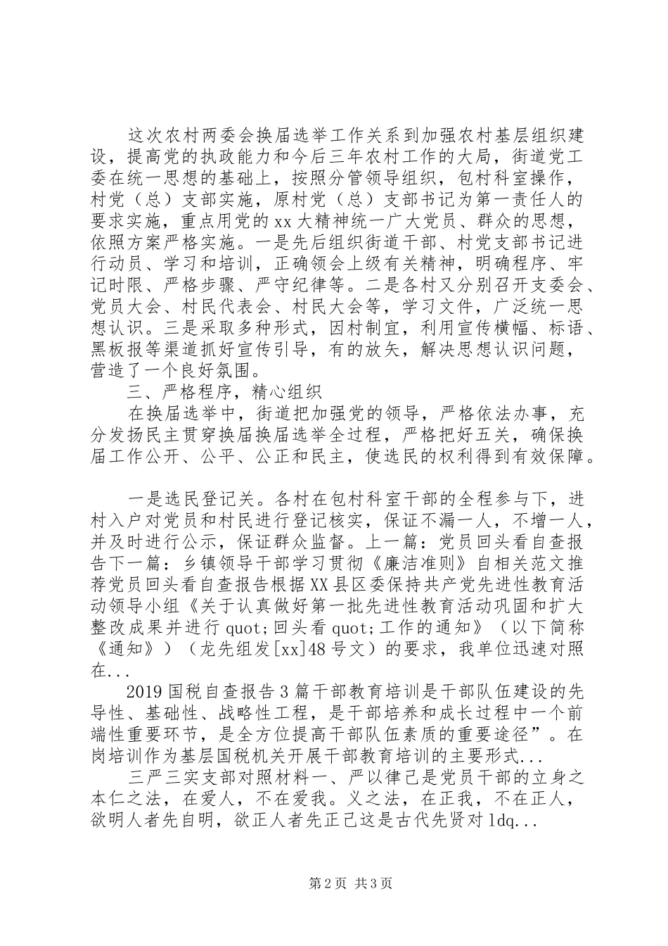 农村换届工作自查报告_第2页