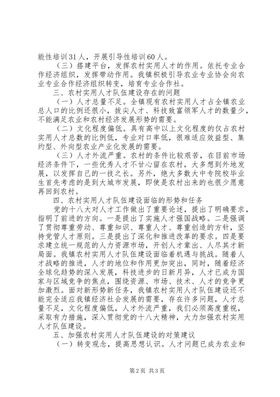 农村实用人才队伍调研报告_第2页