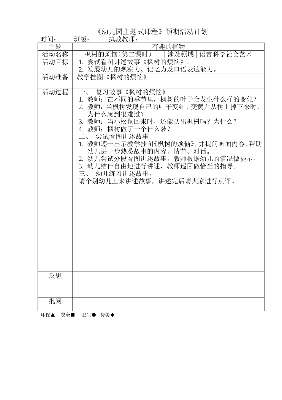 枫树的烦恼（第二课时）（语言）_第1页