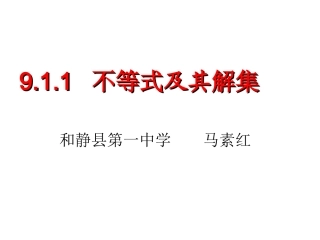 不等式及其解集