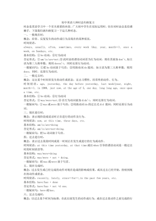 初中英语的八种时态