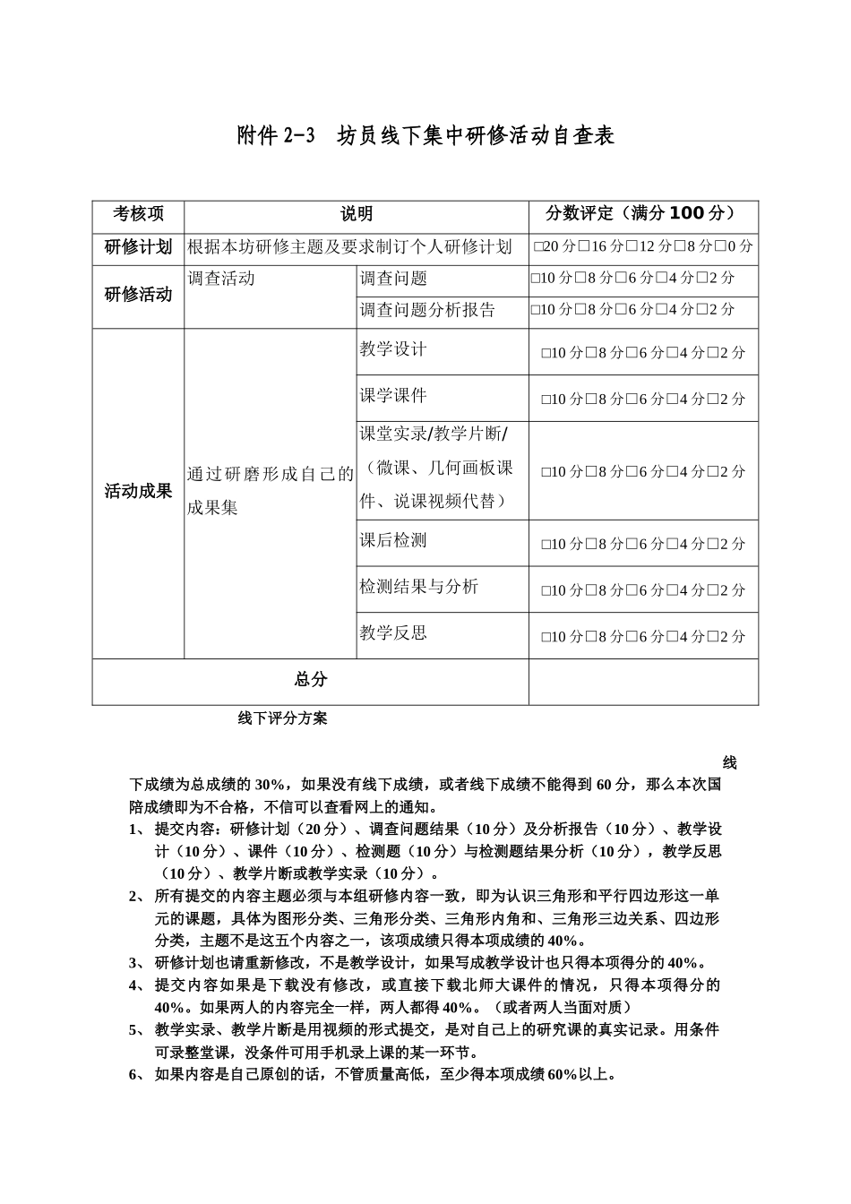 请安评价方案要求整理好资源包在小组资源里上传_第1页