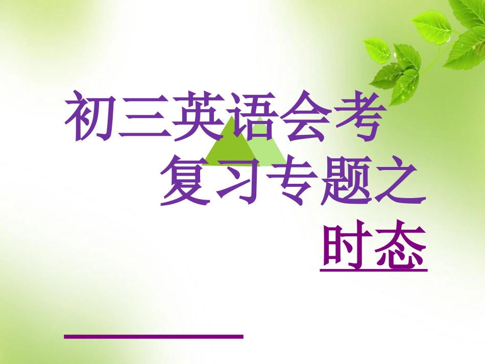 会考复习专题之时态_第1页