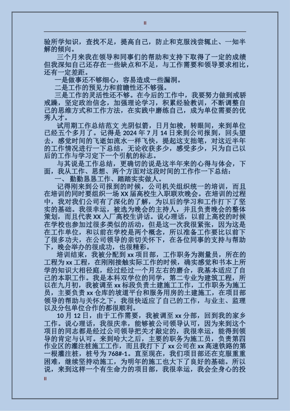 2017年部门主任试用期工作总结范文_第2页