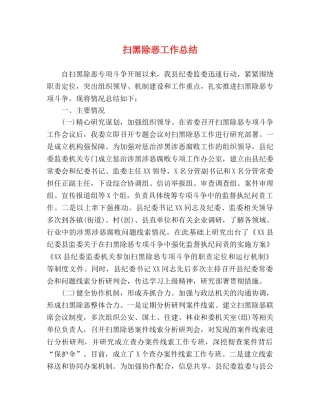 扫黑除恶工作总结 