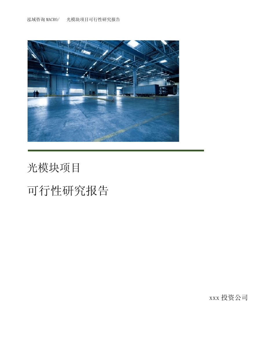 光模块项目可行性研究报告_第1页