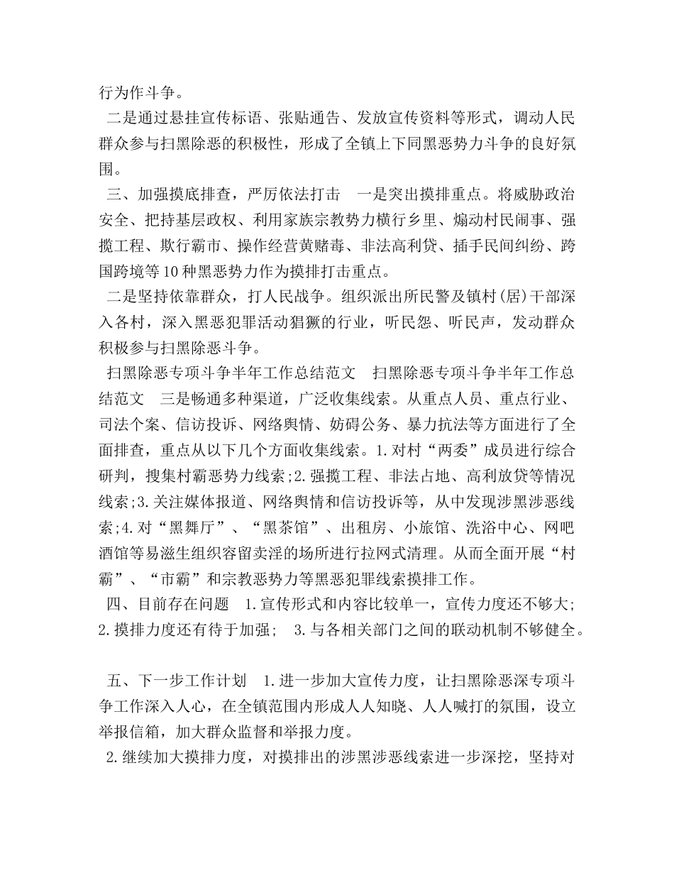 扫黑除恶专项斗争半年工作总结范文- _第2页