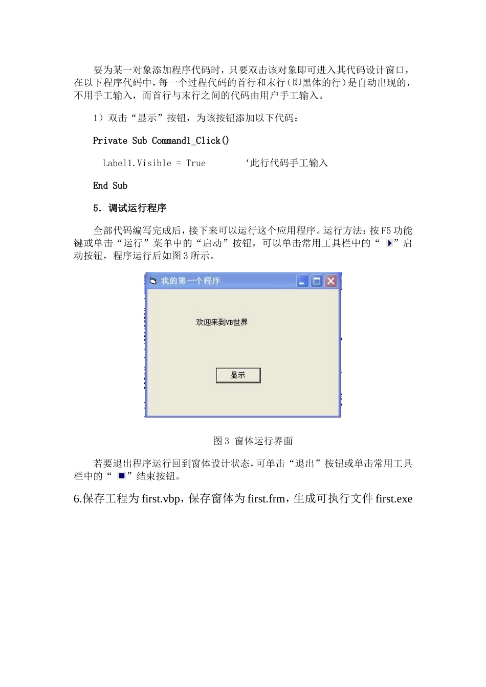 第2课认识VB程序设计实验_第3页