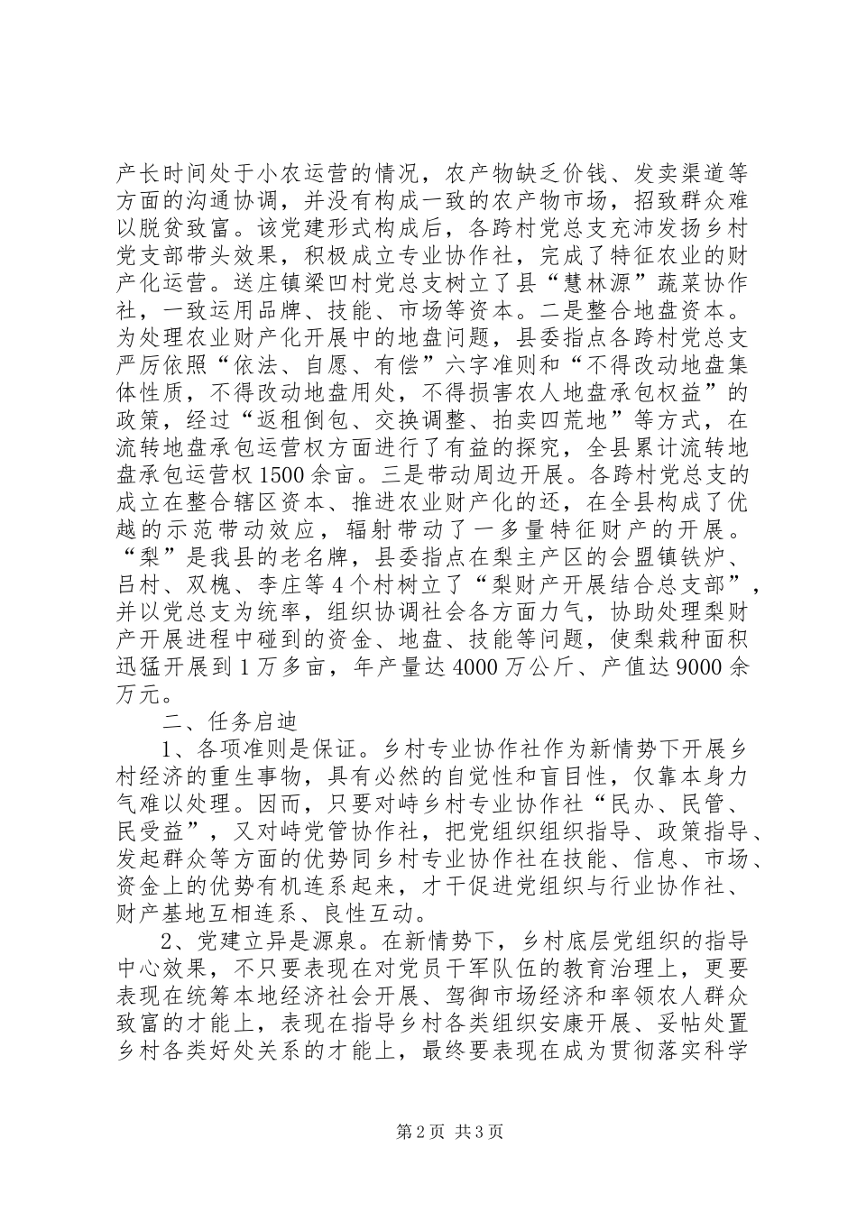 农村产业整合与发展工作报告_第2页