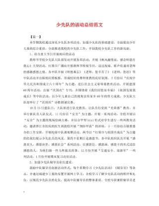 少先队的活动总结范文 