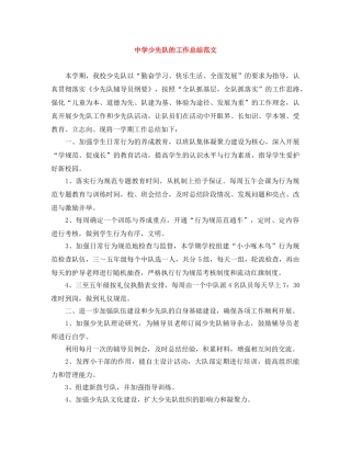 少先队的工作总结范文 