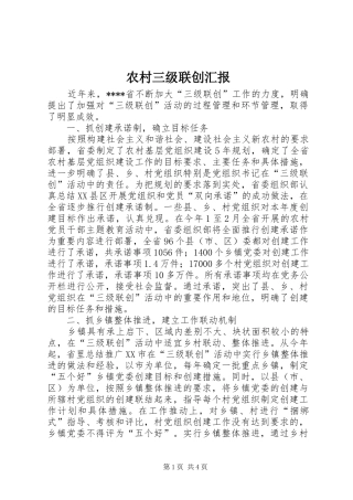 农村三级联创汇报