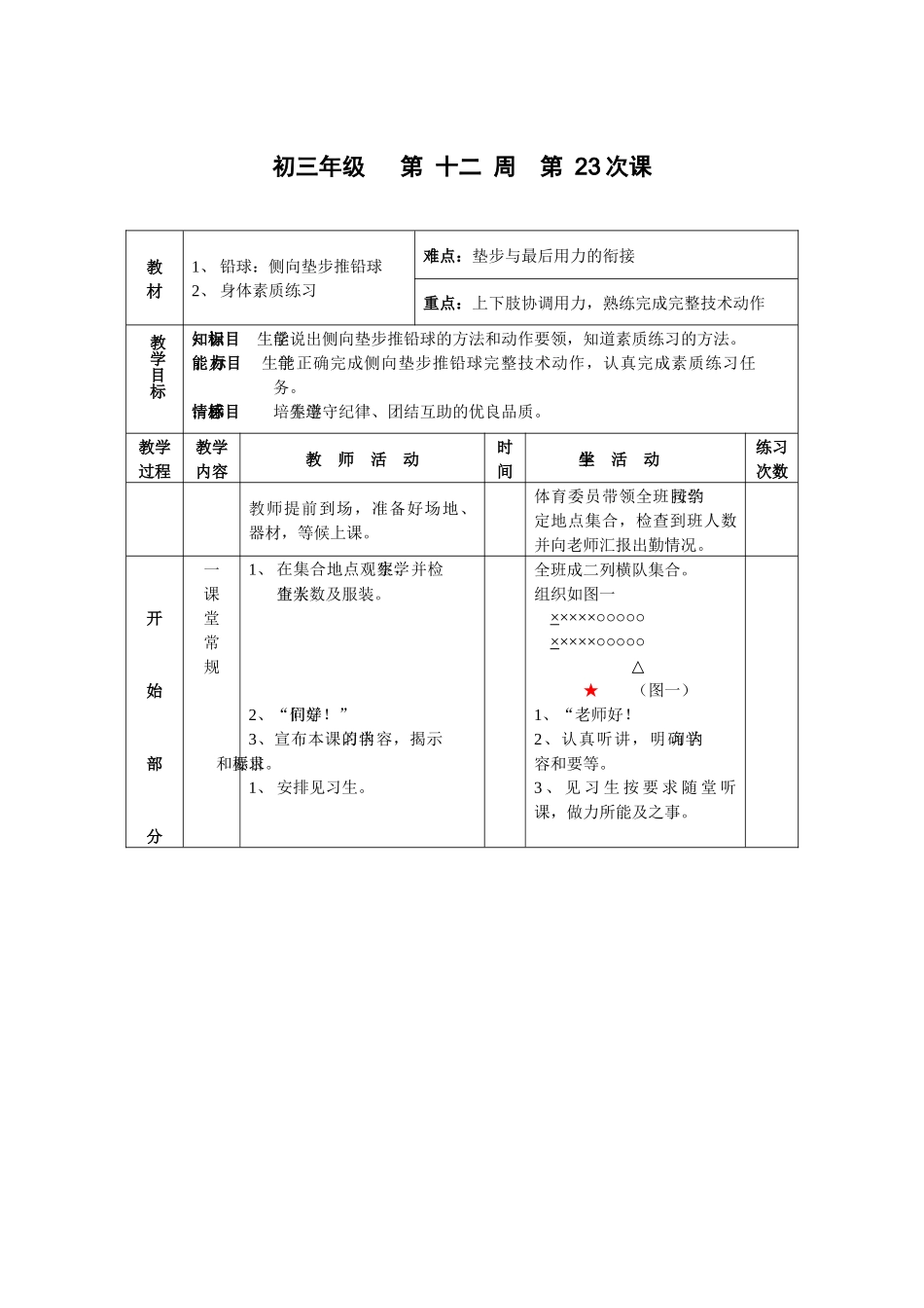 九年级体育第12周教案_第1页