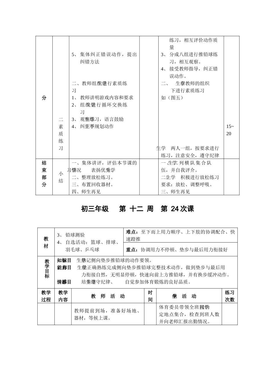 九年级体育第12周教案_第3页