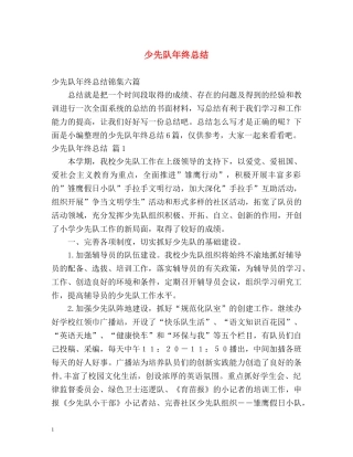 少先队年终总结 