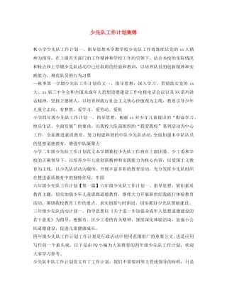 少先队工作计划集锦 