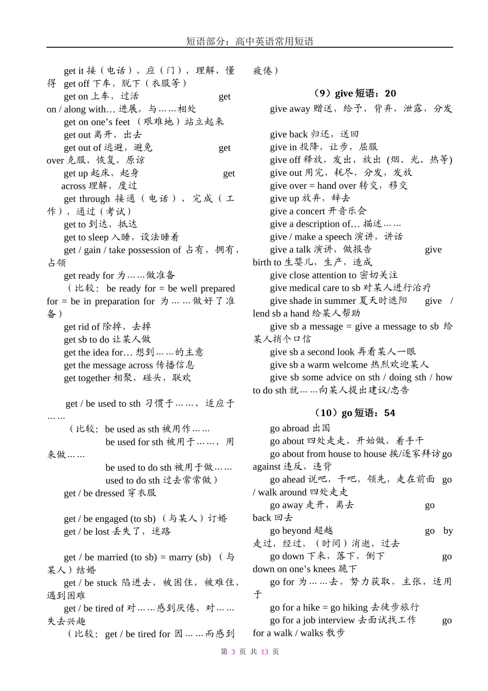 （已编辑）高中阶段动词短语_第3页