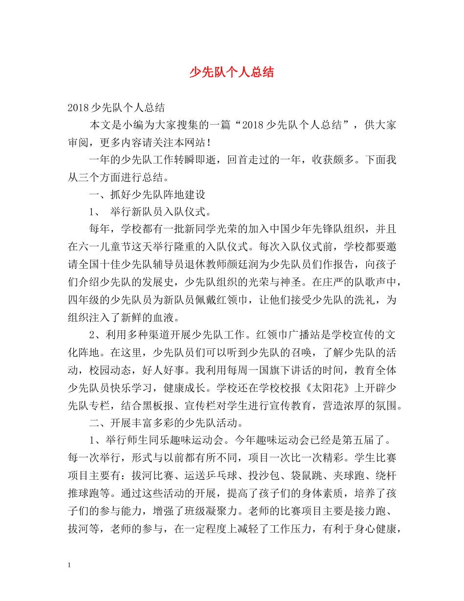 少先队个人总结 _第1页