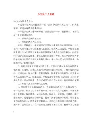 少先队个人总结 