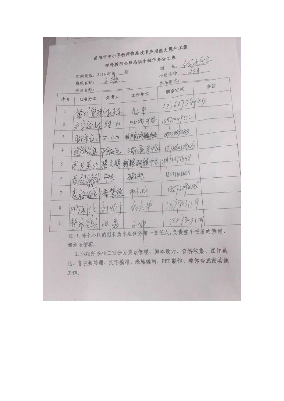 二班二组分工表_第1页