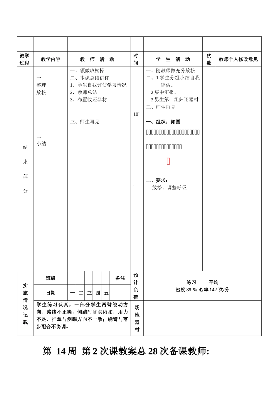 八年级体育第14周教案_第3页