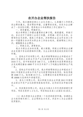农开办企业帮扶报告