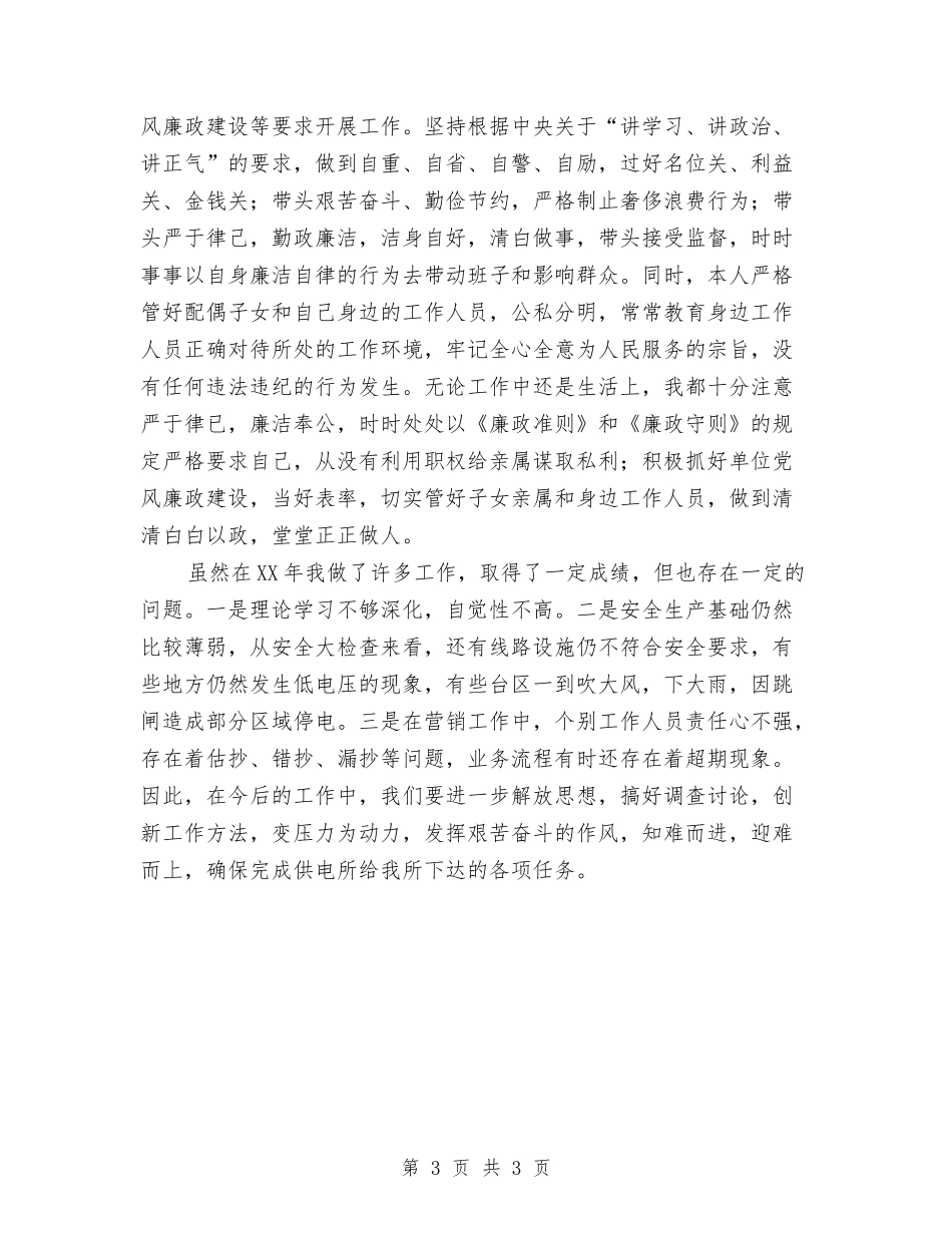 供电所副所长2024年述职报告_第3页