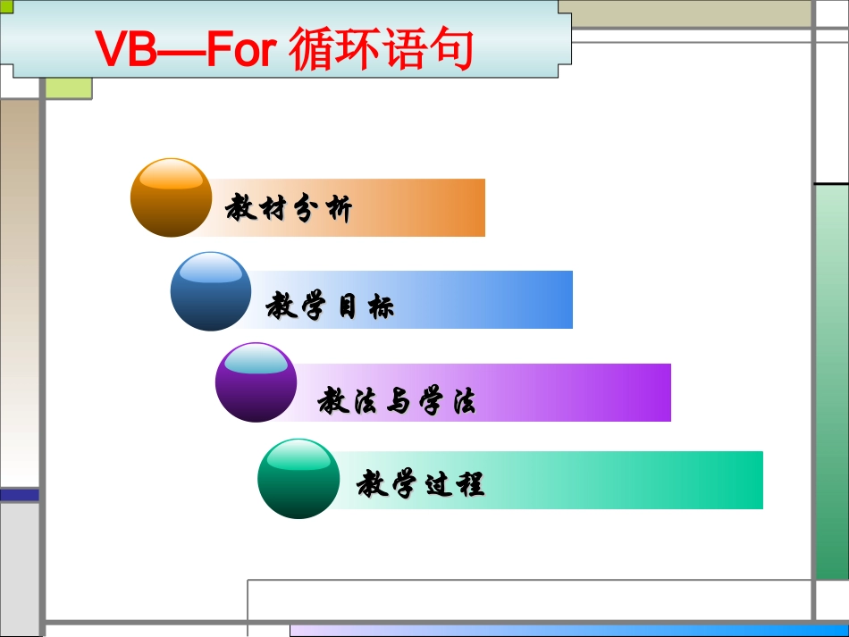 《VB—For循环语句》说课课件_第2页