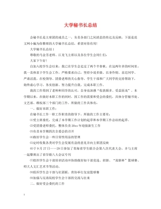 大学秘书长总结 