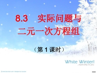 实际问题与二元一次方程组第课时