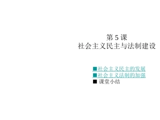 社会主义民主和法制建设
