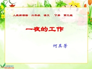 人教新课标六年级语文下册《一夜的工作_6》PPT课件