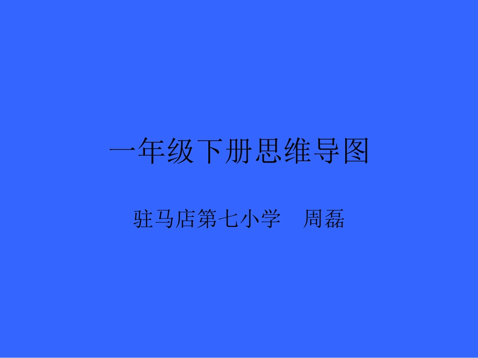 一年级下册思维导图_第1页