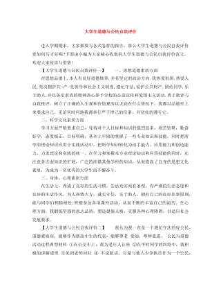 大学生道德与公民自我评价 